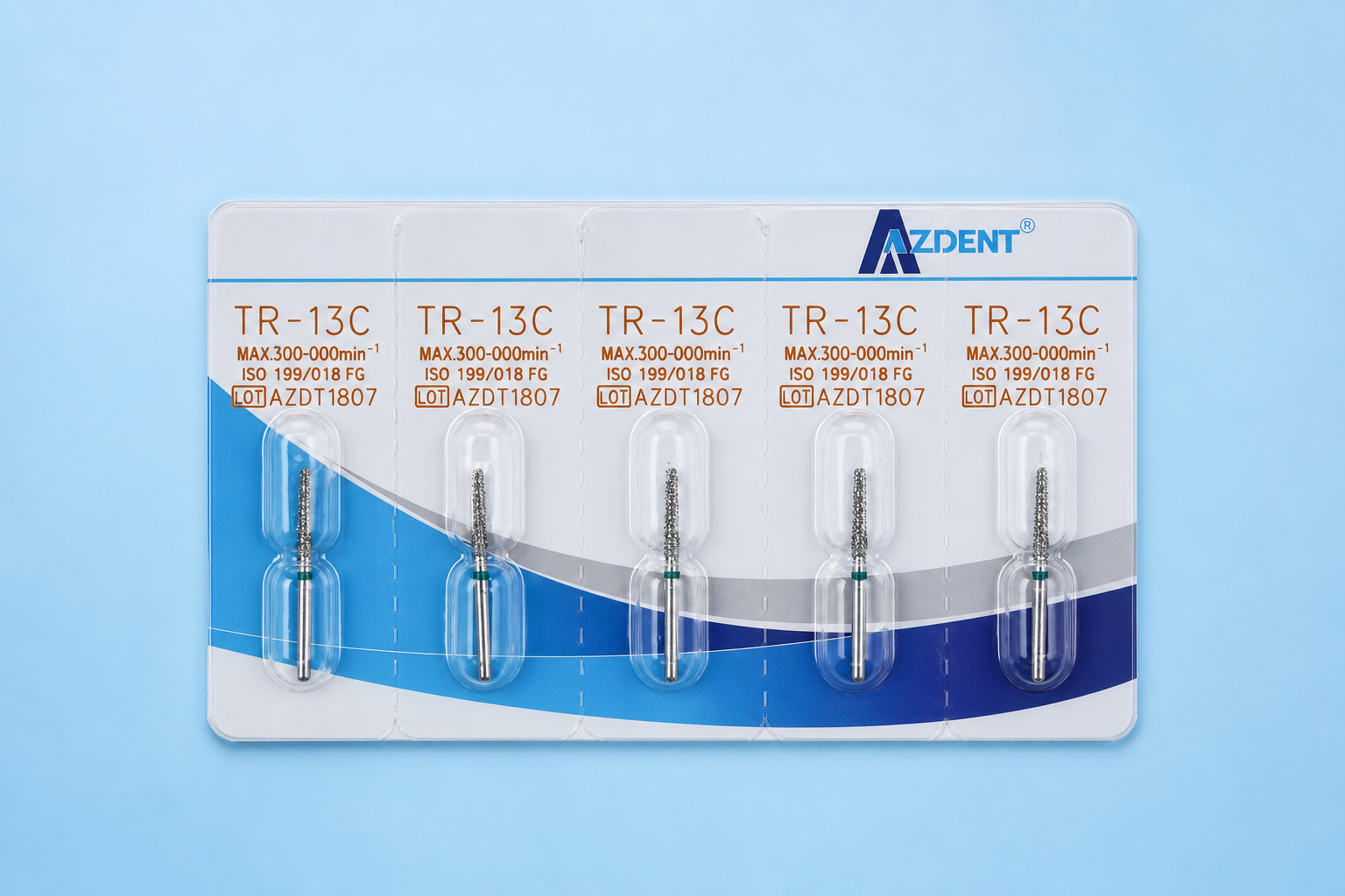 فرز ها دندان مصنوعی الماسی AZDENT ... گرد مخروطی FG TR-13C  بسته